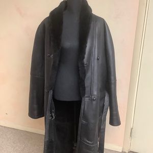 XL  vintage, Milano full length, shearling and leather coat